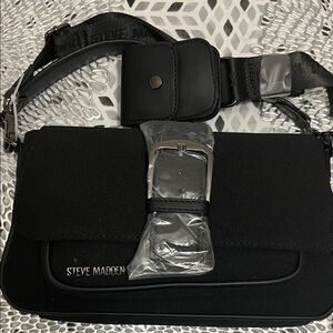 Steve Madden Black Messenger Bag